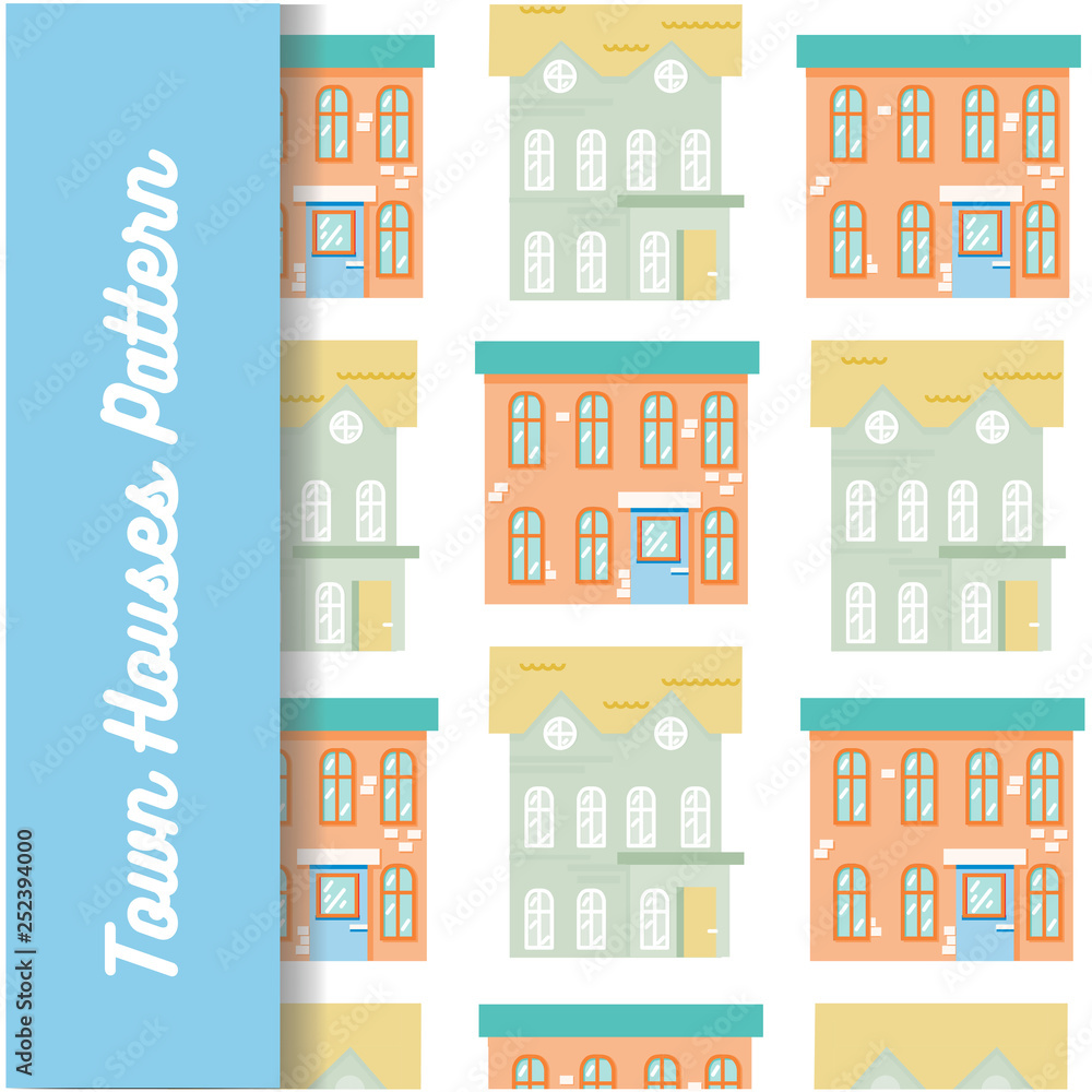 Set of patterns with town houses. Two vector sets