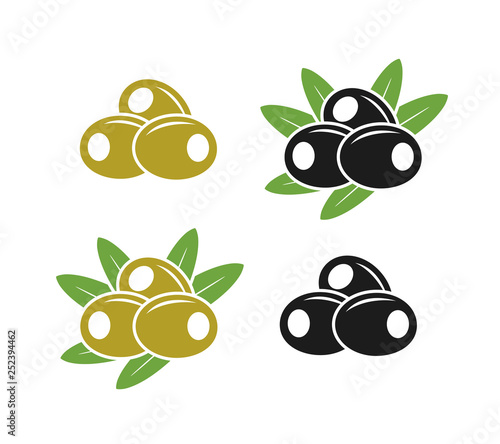 Olive logo. Isolated olive on white background
