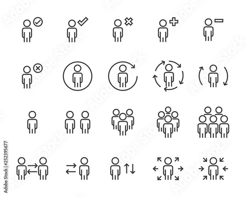 Фотография set of people line icons, such as human, team, person, man