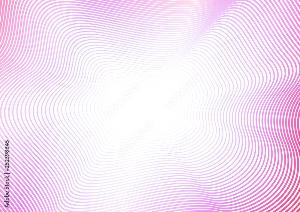 Squiggle curves of purple, magenta gradient. Bright colourful waves. Abstract background, white copy space. Vector line art pattern with flash effect. Frame, border spring design. EPS10 illustration Squiggle curves of purple, magenta gradient. Bright colourful waves. Abstract background, white copy space. Vector line art pattern with flash effect. Frame, border spring design. EPS10 illustration
