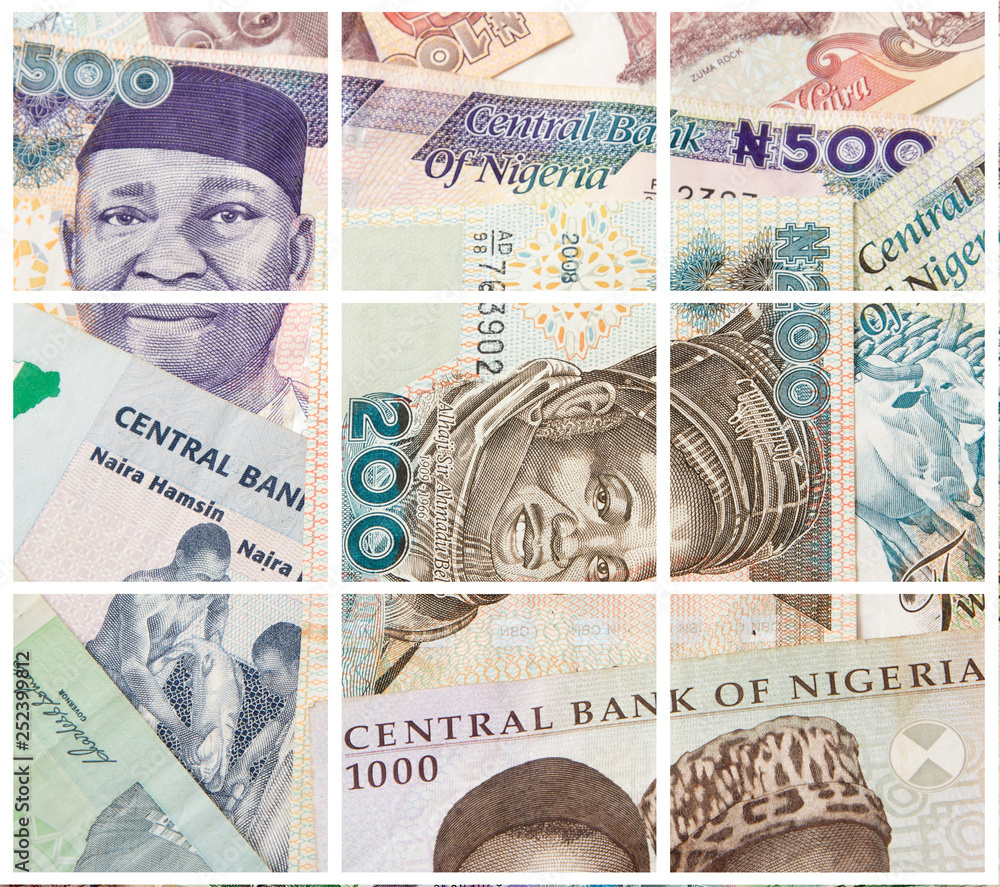 Naira banknotes collage