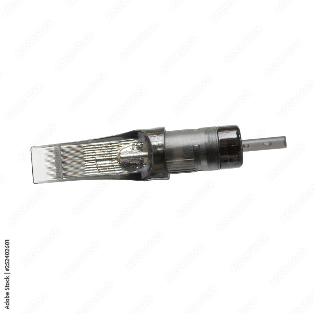 Cartridge tattoo needles isolated on a white background. Cartridge tattoo needles isolated on a white background.