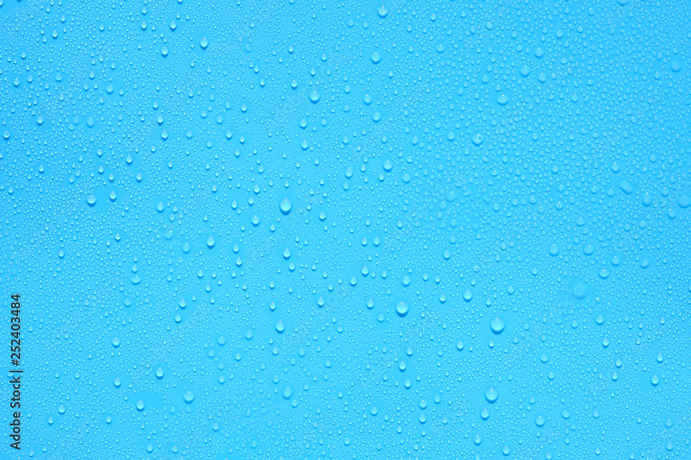 water drop on blue plastic texture water drop on blue plastic texture