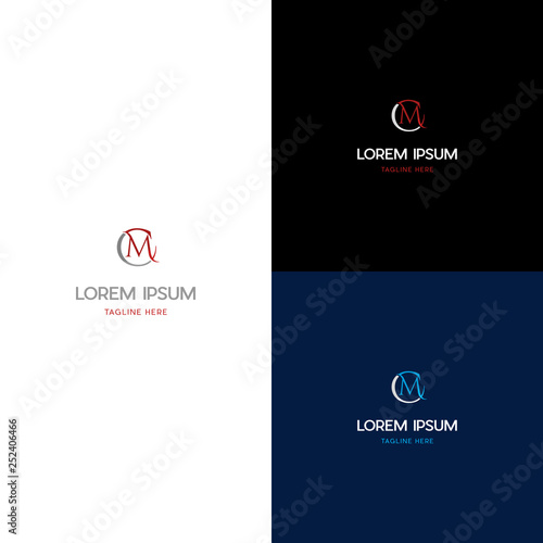 Letter CM Set Idea Colorful Creative Abstract Monogram Business Logo