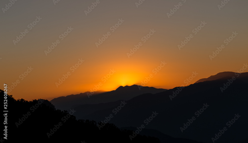 Landscape of Sun Set on hills Landscape of Sun Set on hills