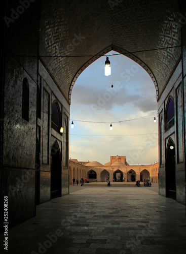 Entering Jameh mosque in Yazd, Iran