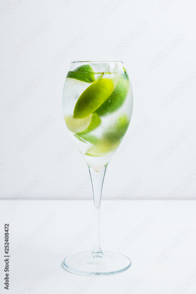 Royal mojito cocktail lime and mint. Selective focus. Shallow depth of field. Royal mojito cocktail lime and mint. Selective focus. Shallow depth of field.