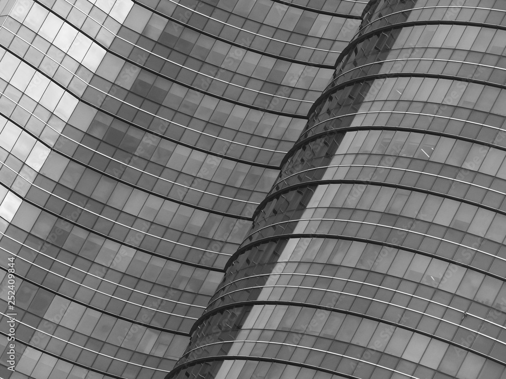 Obraz premium Architectural glass building pattern black and white