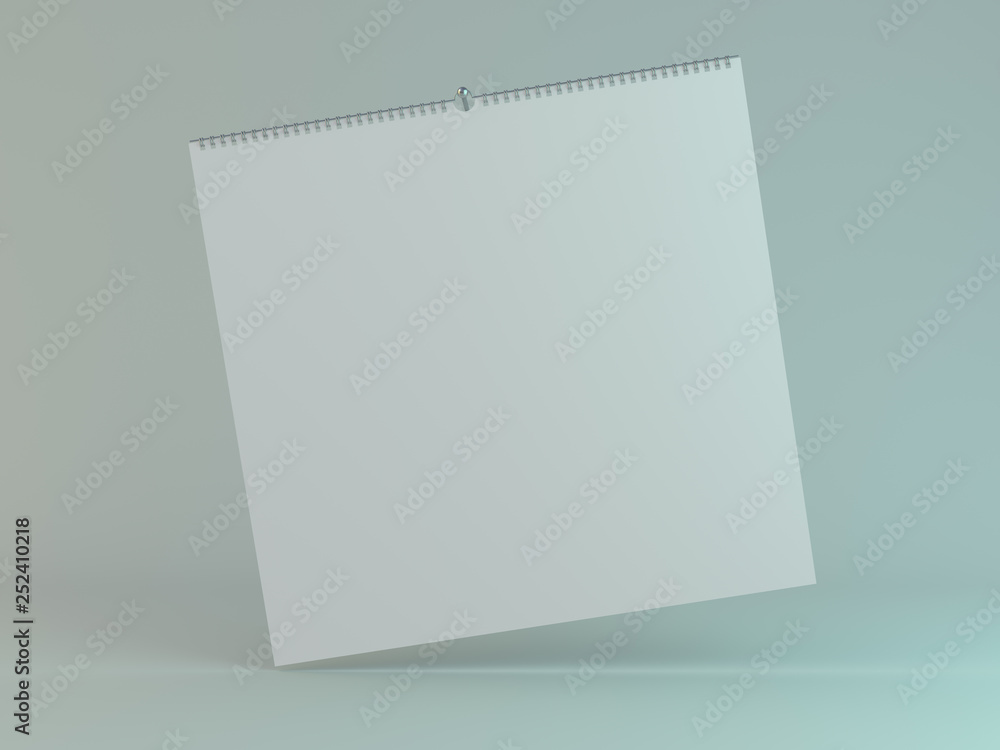 Blank design square calendar template with soft shadows. 3D Blank design square calendar template with soft shadows. 3D