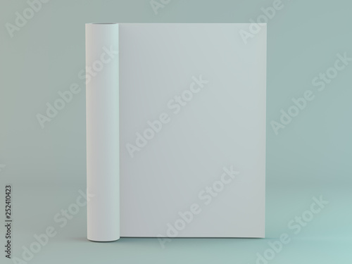 Blank page or notepad for mockup or simulations. 3D