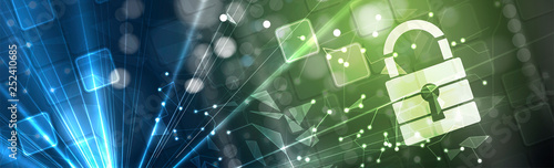 Cybersecurity and information or network protection. Future technology web services for business and internet project