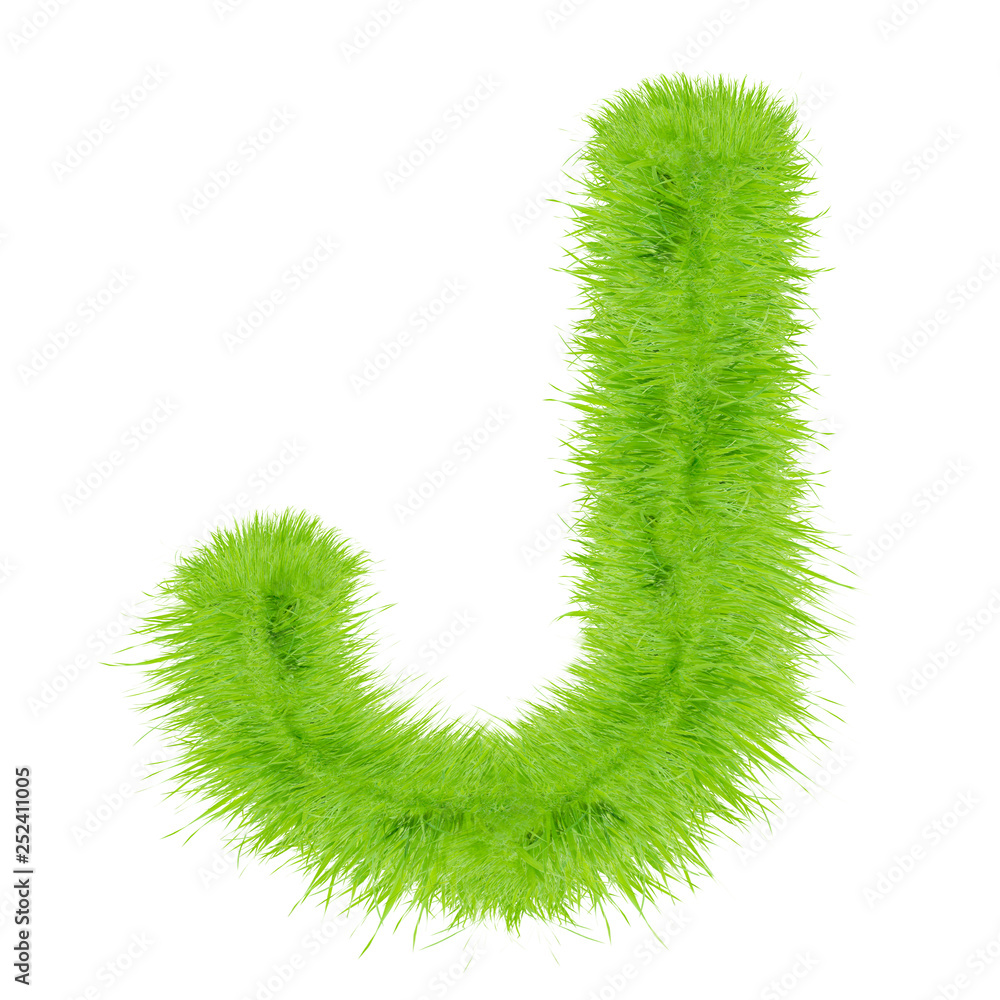 Grass letter on white background Grass letter on white background