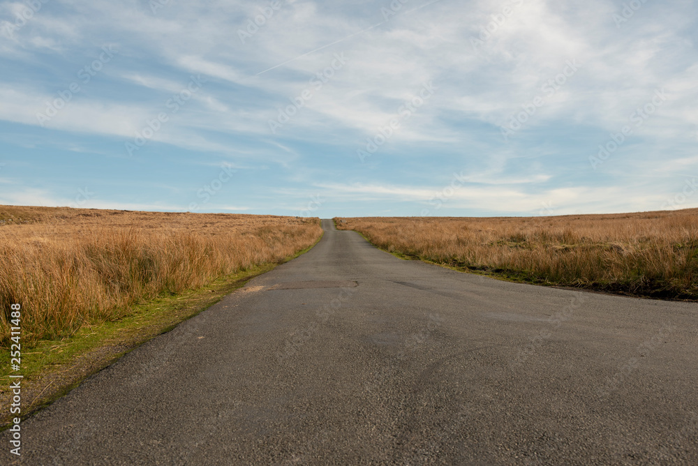 Empty mountain road in Wales, UK.