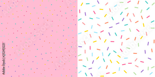 Seamless Colorful confetti sprinkle pattern wallpaper background. Vector illustration. photo