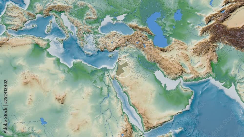 Physical Projection Jordan area presented against the global physical map in the Patterson ...