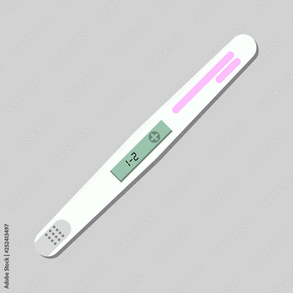 Pregnancy test. Positive, pink sticks, electronic device. Health care concept. Vector illustration can be used for topics like family planning, motherhood, hormone Pregnancy test. Positive, pink sticks, electronic device. Health care concept. Vector illustration can be used for topics like family planning, motherhood, hormone