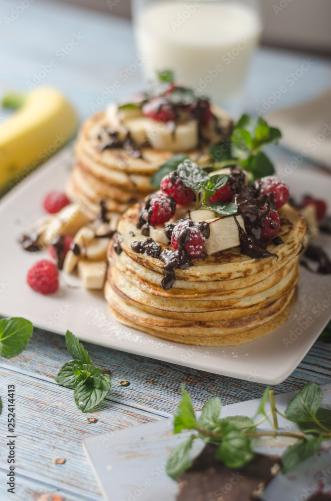 Homemade chocolate banana pancakes Homemade chocolate banana pancakes