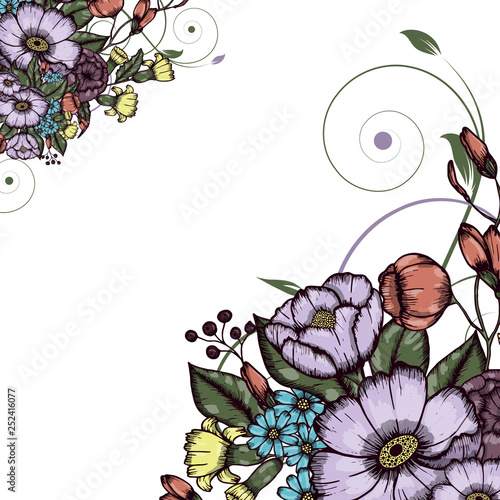 Abstract vector flower background