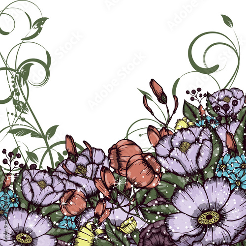 Abstract vector flower background