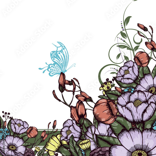 Abstract vector flower background