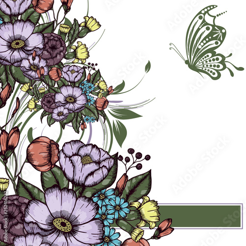 Abstract vector flower background