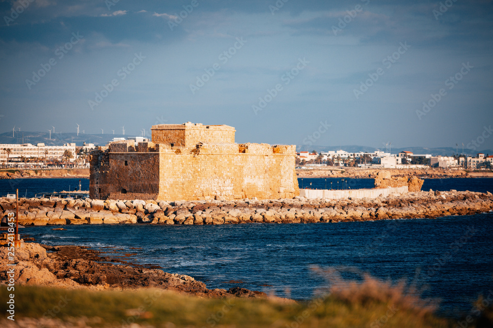 View on medieval castle in Paphos