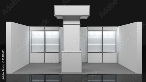 3x6 Stand, Booth, Kiosk, Stall. 3D render photo