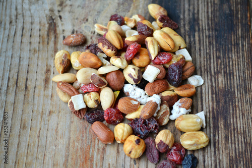 Mix of different nuts and candied fruit
