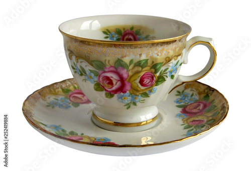 Antique porcelain cup and saucer