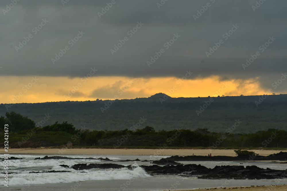 Sunset with volcano isla isabela Sunset with volcano isla isabela