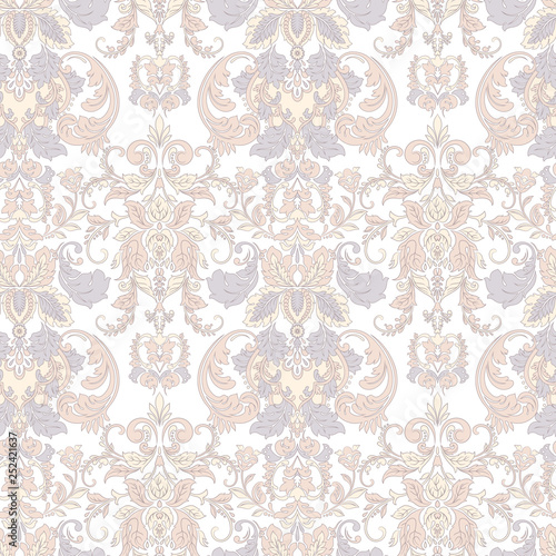 Ornate damask background. Vector vintage wallpaper