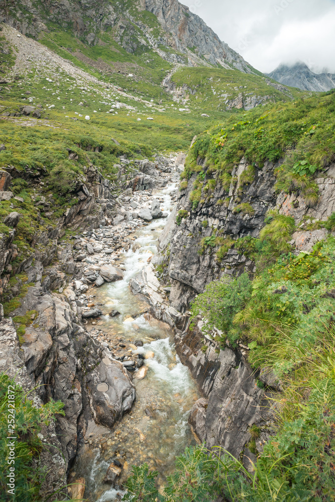 mountain river. waterfall mountain river. waterfall