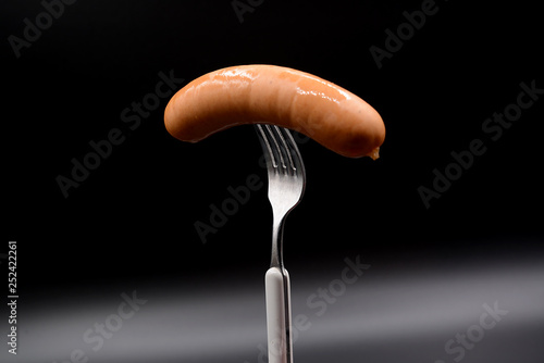 Bockwurst, Brühwurst auf Gabel