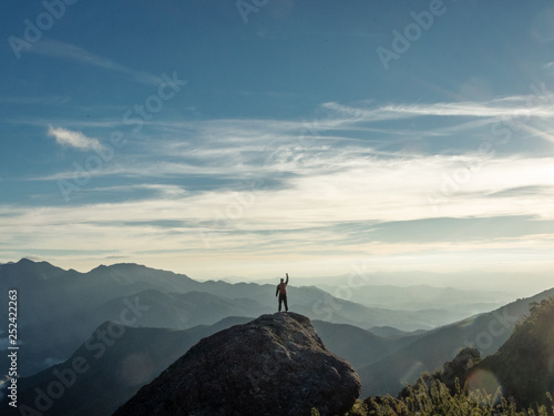 man alone mountains landscape