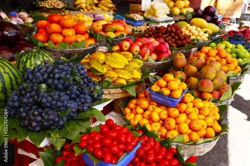 Colorful fruit at the market in Dali  Yunnan  China