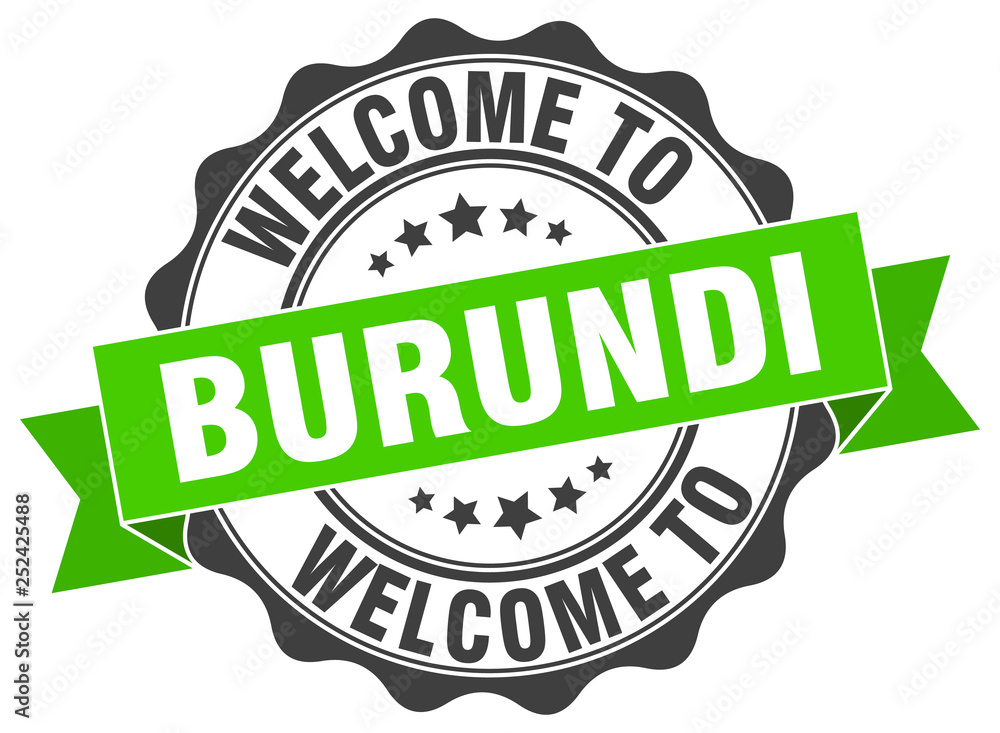 Obraz premium Burundi round ribbon seal