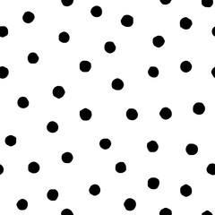 Acrylglasbilder Polka-Dot-Muster Tintenschwarze Punkte handgezeichnet abstrakt  © zaie