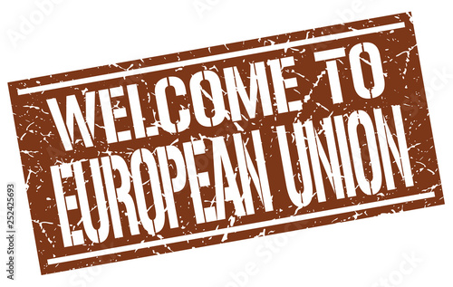 welcome to european union stamp