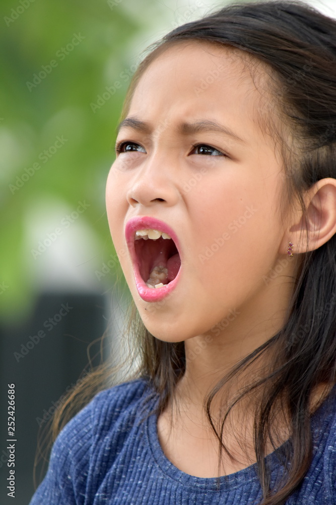 Stressed Asian Teenager Girl Stressed Asian Teenager Girl