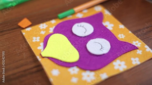 Wallpaper Mural woman crafting colorful felt book Torontodigital.ca