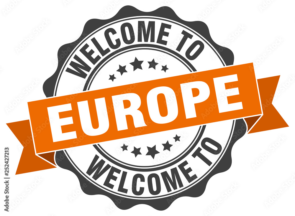 Fototapeta premium europe round ribbon seal