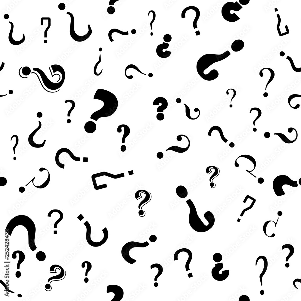 Question Mark Seamless Pattern on White Background. Simple Icon for Web Sites, Web Design, Mobile App, Info Graphics Question Mark Seamless Pattern on White Background. Simple Icon for Web Sites, Web Design, Mobile App, Info Graphics