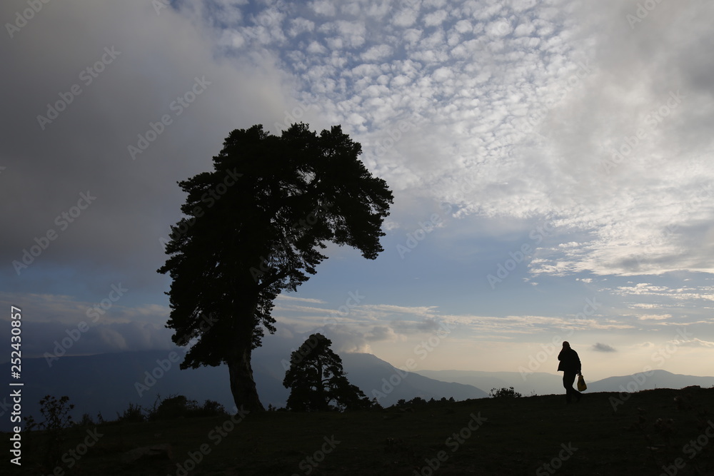 Fototapeta premium Amazing Nature Landscape and a man