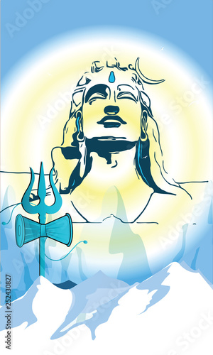 Illustration Of Happy Maha Shivratri Greeting Card Design. - Vector