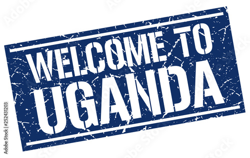 welcome to Uganda stamp