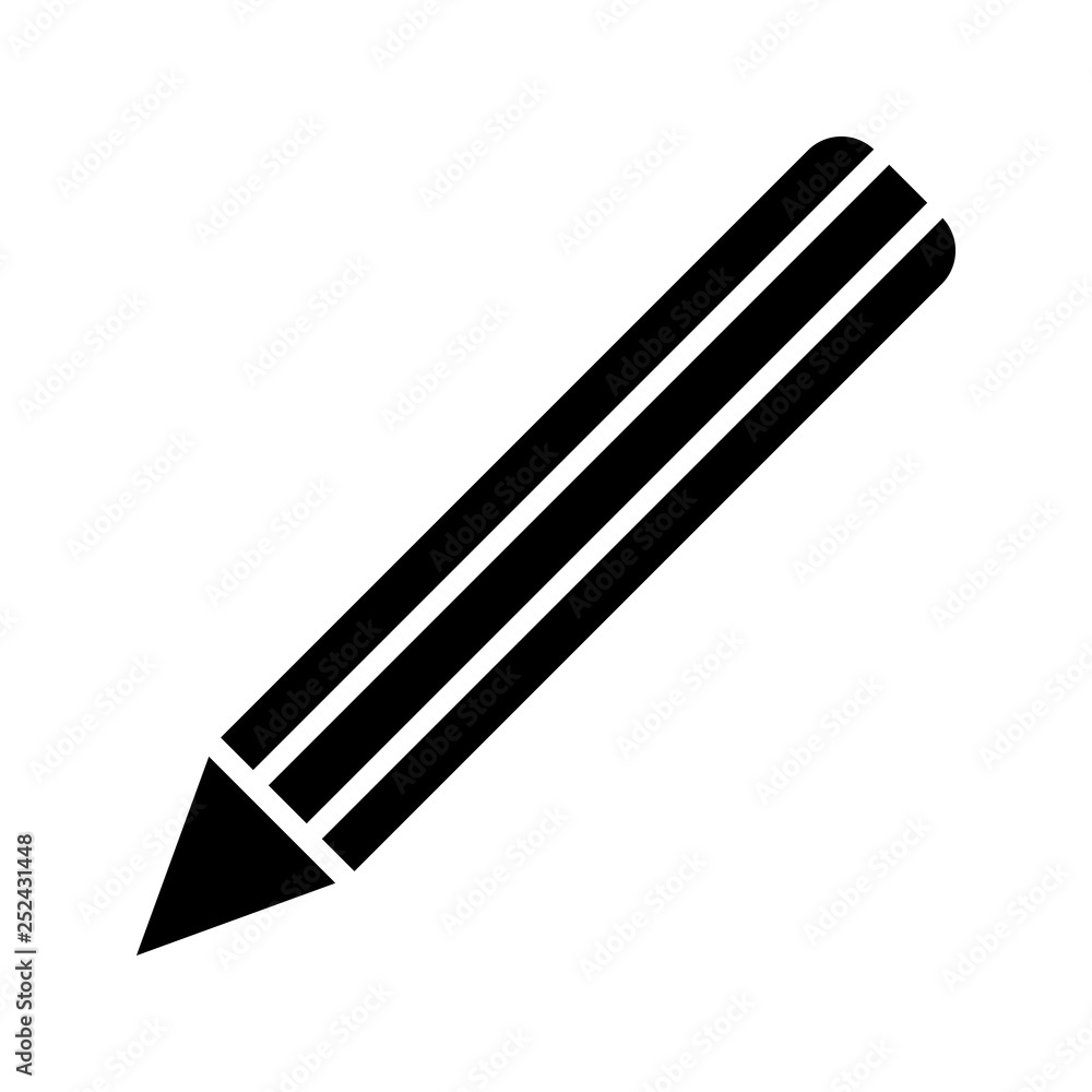 Pencil symbol icon - black simple, isolated - vector Pencil symbol icon - black simple, isolated - vector