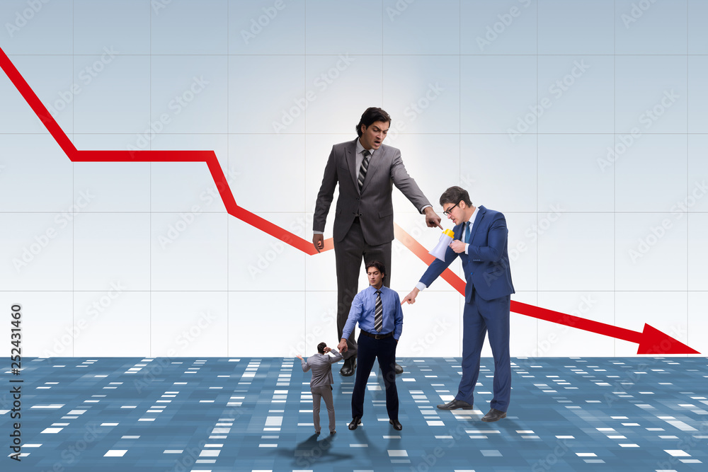 Businessmen blaming each other for failures