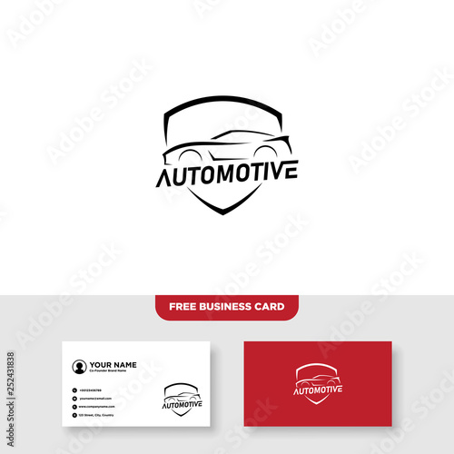 Automotive Logo, Free Business Card - Vector