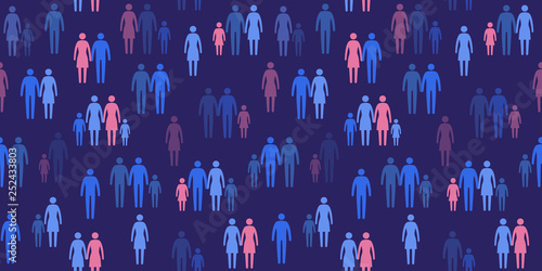 Different family types seamless pattern