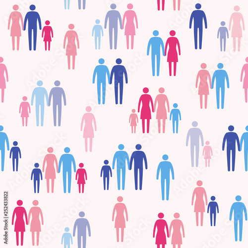 Different family types seamless pattern
